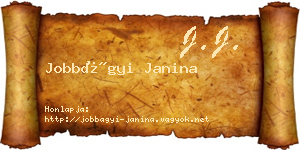 Jobbágyi Janina névjegykártya
